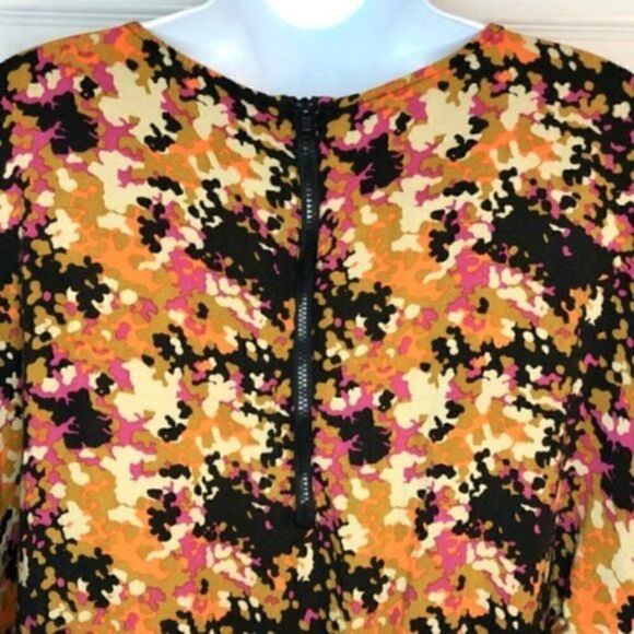 Fossil Abstract Colorful Romper Shorts Orange Tan Pink S - Picture 8 of 11